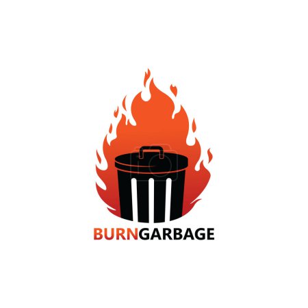 Illustration for Burn Garbage Logo Template Design - Royalty Free Image