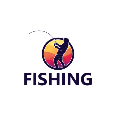 Téléchargez les illustrations : Fishing Logo Template Design Vector, Emblem, Design Concept, Creative Symbol, Icon - en licence libre de droit