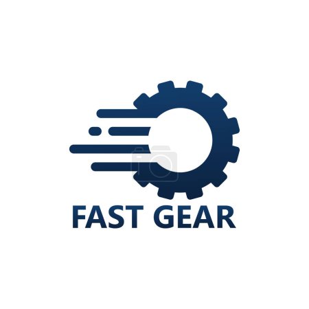 Fast Gear Logo Template Design Vector, Emblem, Design Concept, Creative Symbol, Icon
