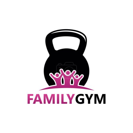 Ilustración de Family Gym Logo Template Design Vector, Emblem, Design Concept, Creative Symbol, Icon - Imagen libre de derechos