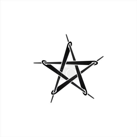 Téléchargez les illustrations : Star Sewing Needle Logo Template Design - en licence libre de droit