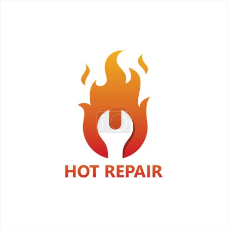 Ilustración de Hot Repair Logo Template Design - Imagen libre de derechos
