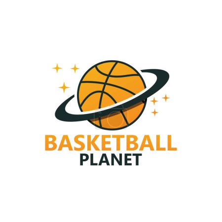 Illustration for Basketball Planet Logo Template Design - Royalty Free Image