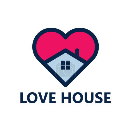Illustration for Love House Logo Template Design - Royalty Free Image