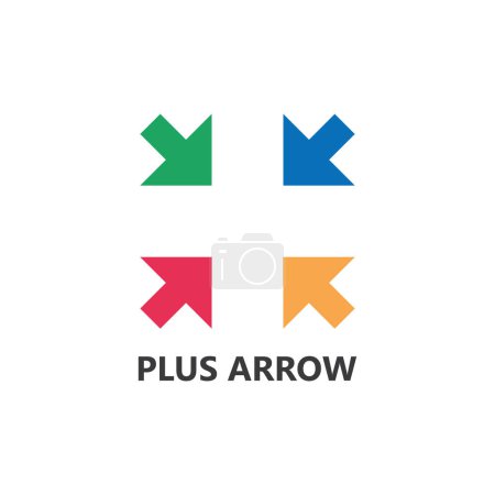 Téléchargez les illustrations : Plus Arrow Logo Template Design - en licence libre de droit