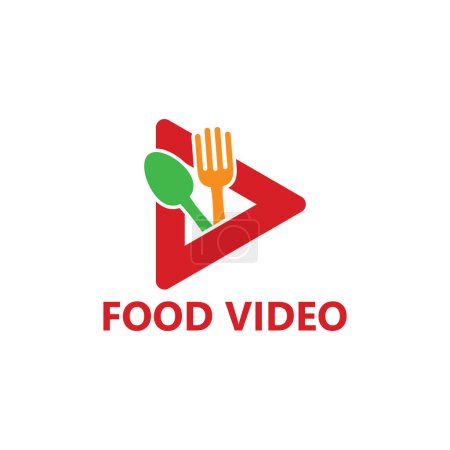 Téléchargez les illustrations : Food Video Logo Template Design - en licence libre de droit
