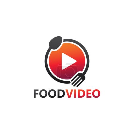 Téléchargez les illustrations : Food Video Logo Template Design - en licence libre de droit