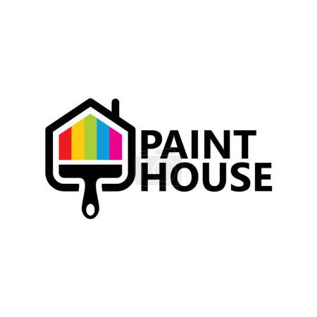 Vecteur de conception de modèle de logo de maison de peinture
