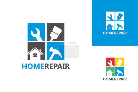 Illustration for Home repair logo template vector icon illustration design - Royalty Free Image