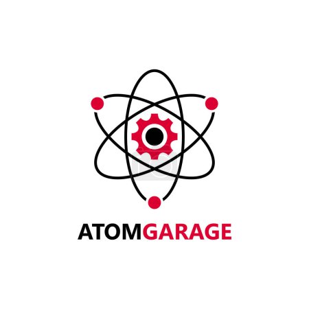 Ilustración de Diseño del logotipo del átomo plantilla vector - Imagen libre de derechos