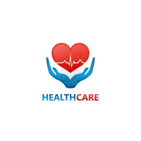 Téléchargez les illustrations : Modèle de logo de soins de santé icône vectorielle illustration design - en licence libre de droit
