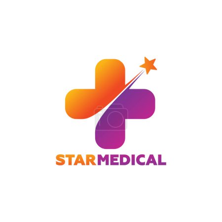 Illustration for Star Medical Logo Template Design Vector, Emblem, Design Concept, Creative Symbol, Icon - Royalty Free Image