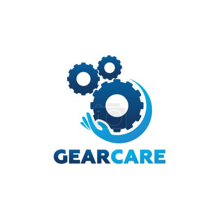 Ilustración de Gear Care Logo Template Design Vector, Emblema, Concepto de diseño, Símbolo creativo, Icono - Imagen libre de derechos