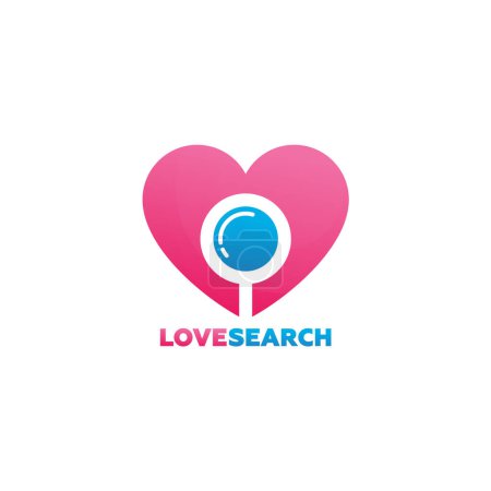 Ilustración de Búsqueda de Amor Logo Template Design Vector, Emblema, Concepto de Diseño, Símbolo Creativo, Icono - Imagen libre de derechos