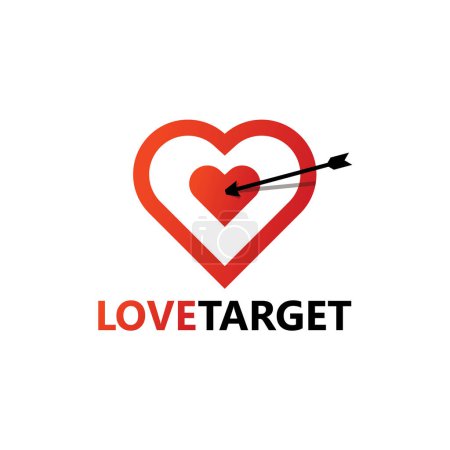Love Target Arrow Logo Template Design