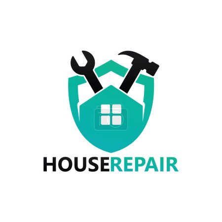 Haus Reparatur Logo Vorlage Design-Vektor