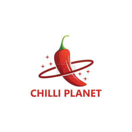 Ilustración de Chilli Planet Logo Template Design Vector - Imagen libre de derechos