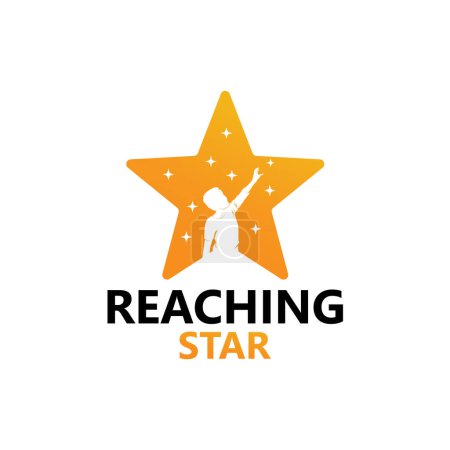 Ilustración de Reaching Star Logo Template Design Vector - Imagen libre de derechos