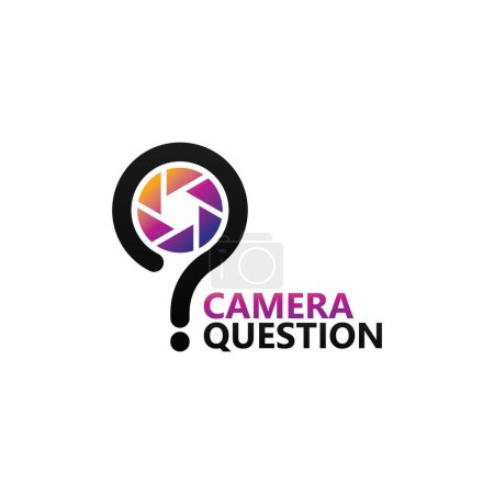 Téléchargez les illustrations : Camera question logo template design - en licence libre de droit