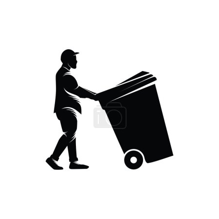 Illustration for Garbage collector logo template design - Royalty Free Image