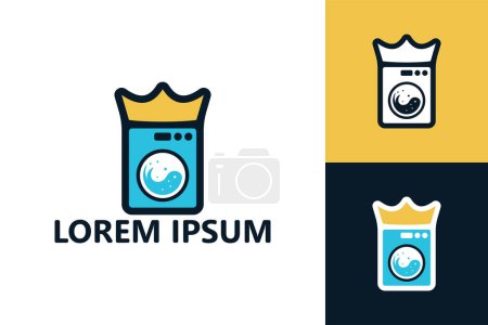 Illustration for Laundry queen logo template design vector - Royalty Free Image
