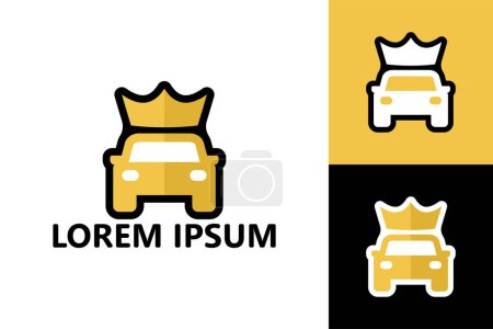 Téléchargez les illustrations : Modèle de logo de roi de voiture vecteur de conception - en licence libre de droit