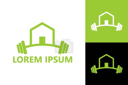 Illustration for House gym logo template design vector - Royalty Free Image