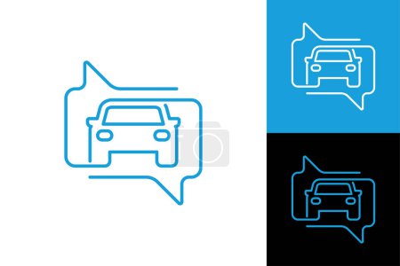 Ilustración de Car chat logo template design vector - Imagen libre de derechos
