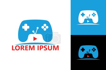 Illustration for Video game play, stream logo template design vector - Royalty Free Image
