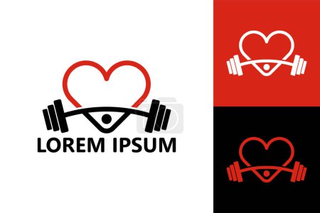 Illustration for People love gym logo template design vector - Royalty Free Image
