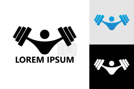 Illustration for Happy people gym logo template design vector - Royalty Free Image