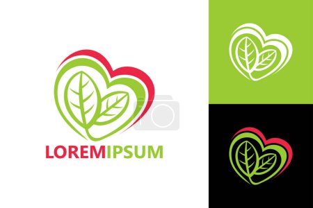 Téléchargez les illustrations : Modèle de logo de plante d'amour vecteur de conception - en licence libre de droit