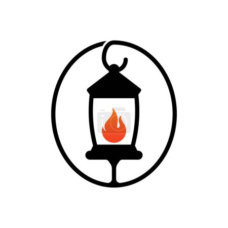 Téléchargez les illustrations : Modèle de logo de feu lanterne design - en licence libre de droit