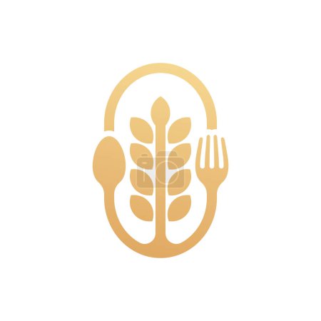 Téléchargez les illustrations : Wheat food logo template design - en licence libre de droit