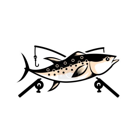 Illustration for Fishing logo template design - Royalty Free Image