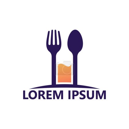 Téléchargez les illustrations : Drink, spoon and fork logo template design - en licence libre de droit