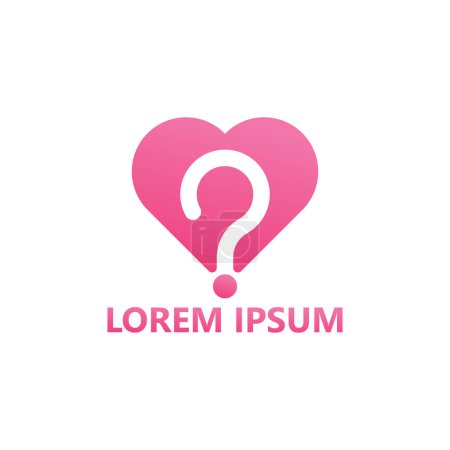 Téléchargez les illustrations : Love question logo template design - en licence libre de droit