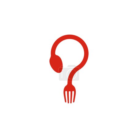 Téléchargez les illustrations : Eat question logo template design - en licence libre de droit