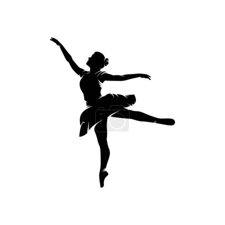 Téléchargez les illustrations : Modèle de logo de danse de ballet - en licence libre de droit