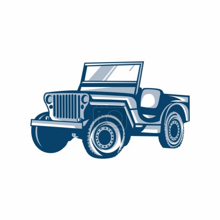 Ilustración de Jeep coche logotipo plantilla diseño vector ilustración - Imagen libre de derechos
