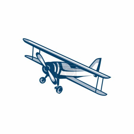 Ilustración de Biplane logo template design vector illustration - Imagen libre de derechos