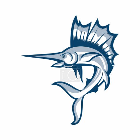 Illustration for Marlin fish logo template design vector illustration - Royalty Free Image