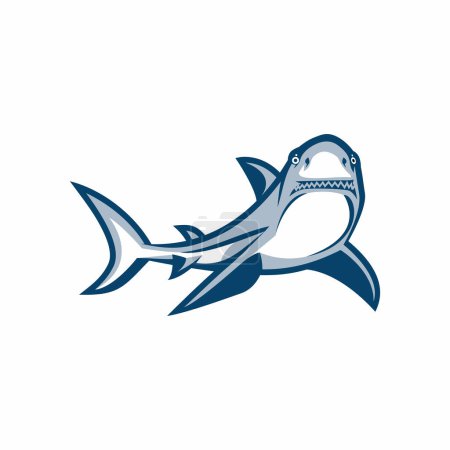 Téléchargez les illustrations : Shark logo template design vector illustration - en licence libre de droit