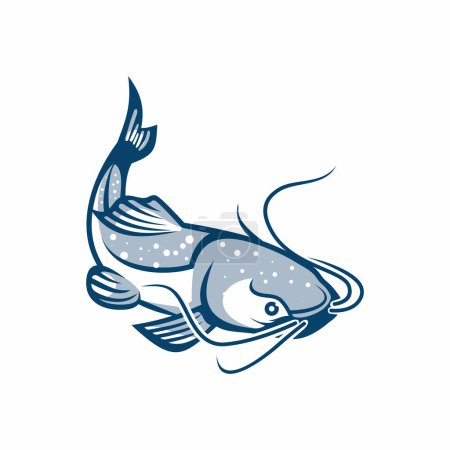 Ilustración de Catfish logo template design vector illustration - Imagen libre de derechos