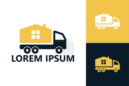 Illustration for Truck moving house logo template design vector - Royalty Free Image