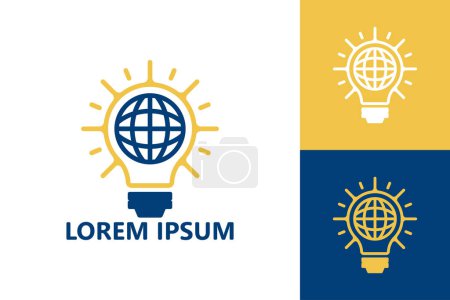 Téléchargez les illustrations : World bulb creative logo template design vector - en licence libre de droit