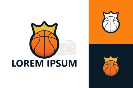 Illustration for King basketball logo template design vector - Royalty Free Image