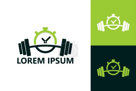 Ilustración de Gym time logo template design vector - Imagen libre de derechos