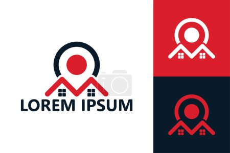 Illustration for Pin house logo template design vector - Royalty Free Image