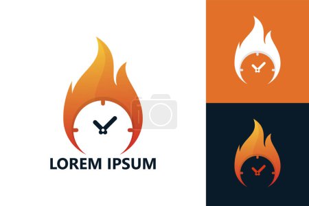 Illustration for Hot time, fire watch logo template design vector - Royalty Free Image